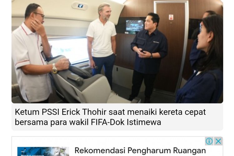 Erick Thohir Ajak FIFA Naik Kereta Cepat Tell The Truth