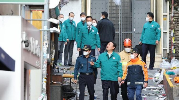 Berkabung Nasional, Presiden Korsel Datangi Lokasi Tragedi Itaewon