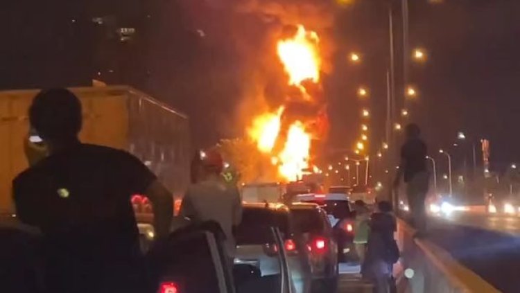 Truk Tangki BBM Terbakar di Tol JORR, Exit Tol Kembangan Ditutup Sementara