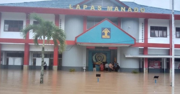 Lapas Kelas IIA Tuminting Manado Terendam Banjir, Warga Binaan Diungsikan ke Lantai 2