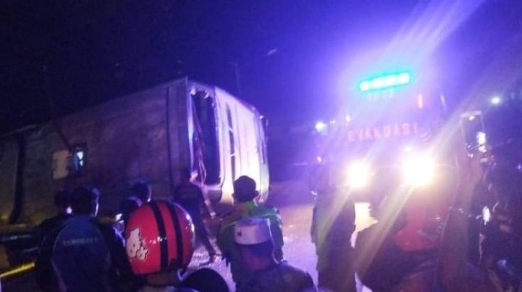 Bus Sugeng Rahayu Alami Kecelakaan di Nganjuk, 1 Orang Tewas 9 Luka-luka