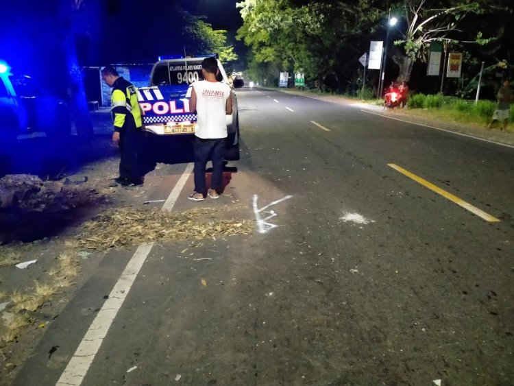 Pengendara Honda Beat Tewas Ditabrak Bus Mira di Jalan Raya Maospati - Ngawi