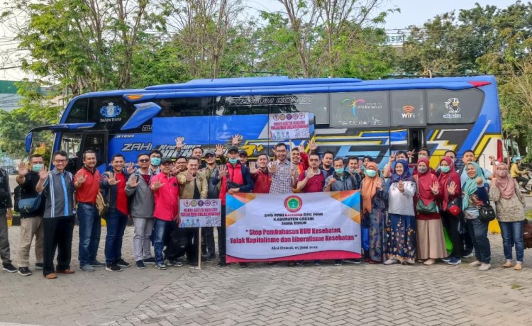 Aksi Damai Tolak RUU Kesehatan, Ratusan Nakes Gresik Serbu Jakarta