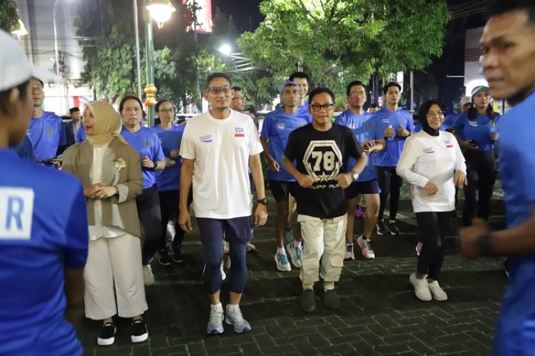 Menparekraf Sandiaga Uno dan Wali Kota Sutiaji Gelar Malang Night Run di Kawasan Kayutangan Heritage