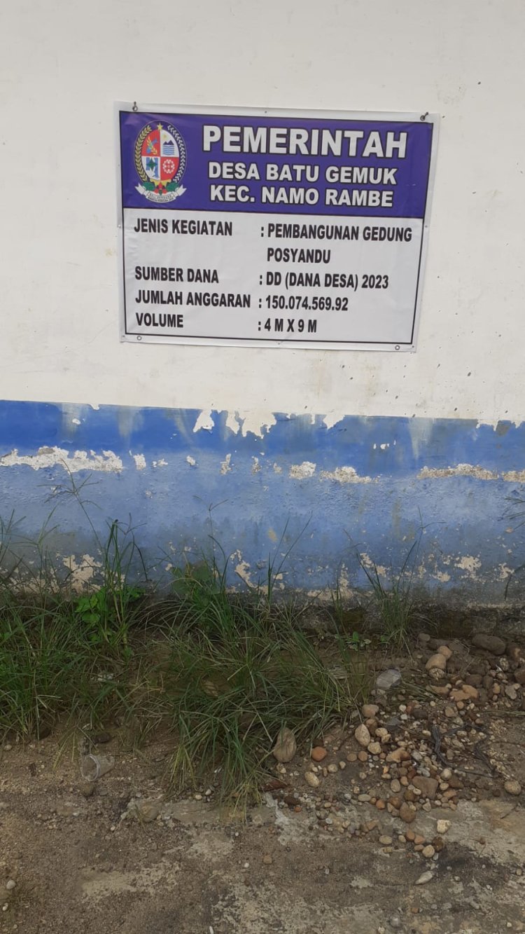 Mantap! Pemdes Batu Gemuk Kecamatan Namorambe Bangun Gedung Posyandu