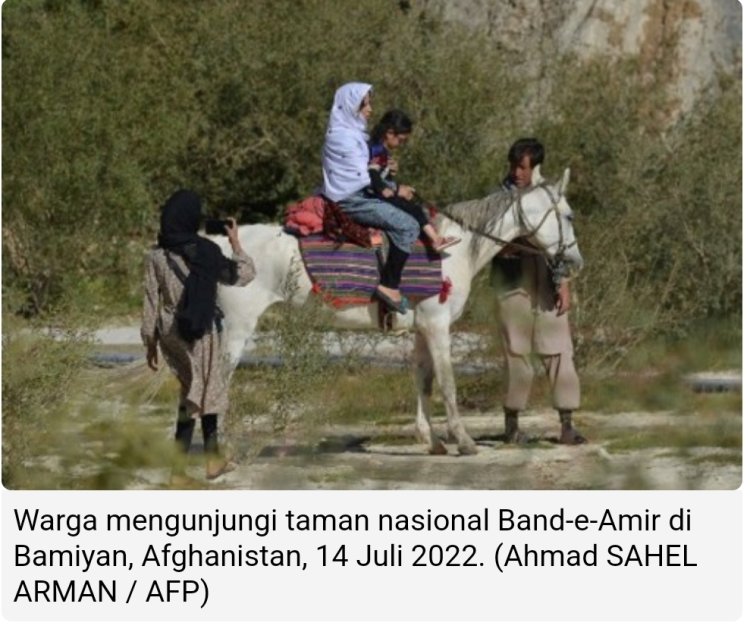 Taliban Larang Perempuan Bermain di Taman Nasional Bamiyan