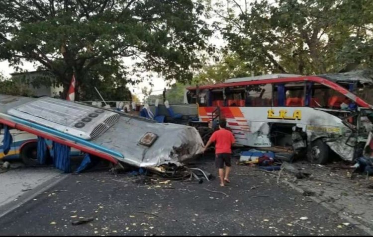 Kronologi Kecelakaan Maut Bus Eka dengan Bus Sungeng Rahayu Tewaskan 3 Orang di Ngawi