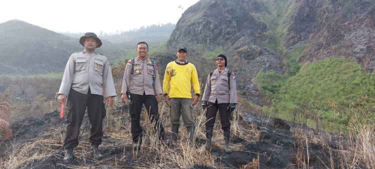 Ungkap Penyebab Kebakaran, Polres Malang Olah TKP Bekas Titik Api di Gunung Arjuno