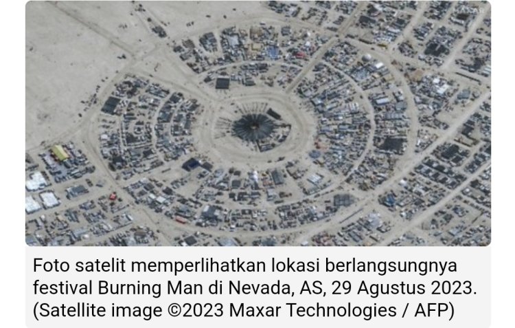 Festival Burning Man di Nevada Ribuan Orang Terjebak Lumpur