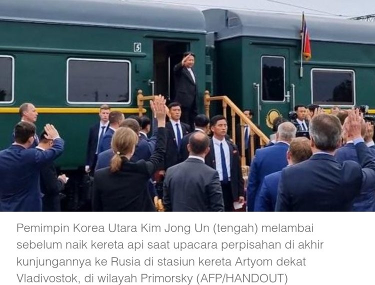 Kim Jong Un Pulang dari Rusia Naik Kereta Api