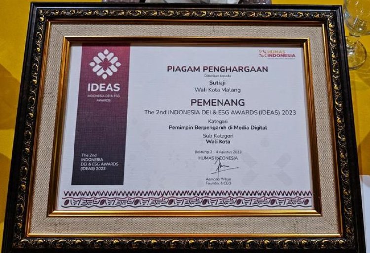 Wali Kota Malang Sutiaji Raih Penghargaan di Ajang IDEAS 2023
