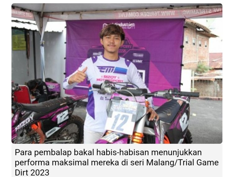 Kejuaraan Motocross Trial Game Dirt Seri Pamungkas Digelar di Malang