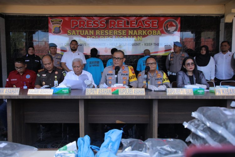 Bupati Asahan Ikuti Press Release Penangkapan Pelaku Pengedar Narkoba