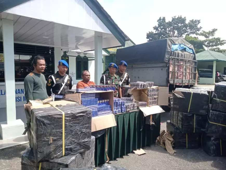 Polisi "Kecolongan", Mobil Angkut Rokok Ilegal Diamankan Subdenpom 1/1-2 Rantauprapat