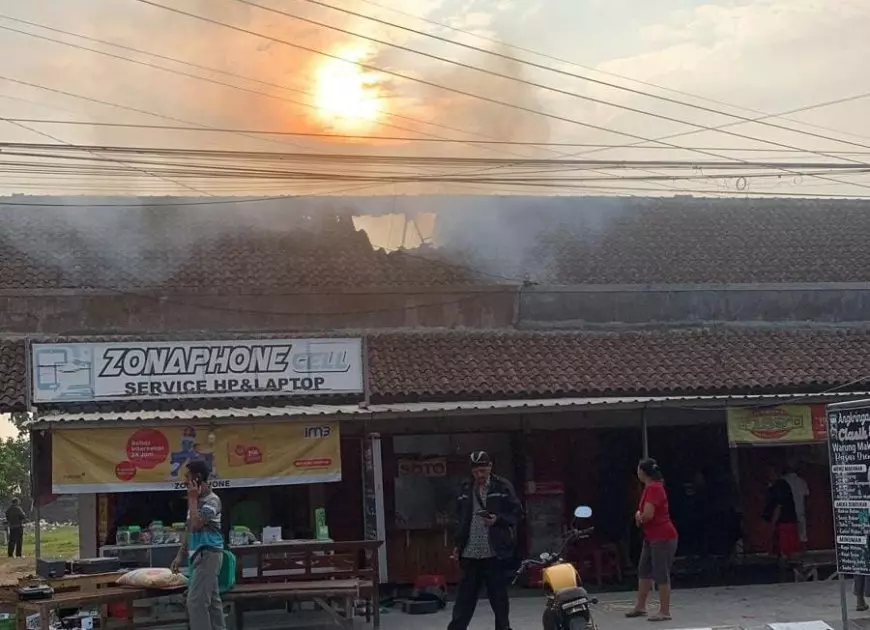 Lupa Matikan Kompor Gas, 3 Ruko di Pasar Dremo Bendo Magetan Ludes Terbakar