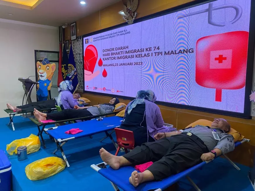 Bhakti Imigrasi di TPI Malang, Donor Darah Meriahkan Peringatan Hari Bhakti Imigrasi ke-74